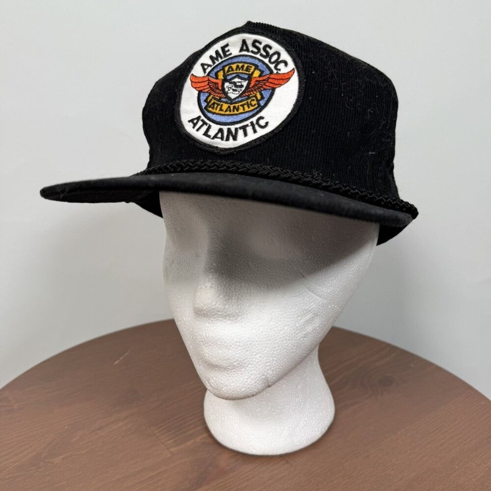Vintage AME ASSOC Atlantic Corduroy Trucker Rope Hat